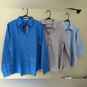 SET OF 3 Foxcroft Women’s Button Down Business Shirts Long Sleeve